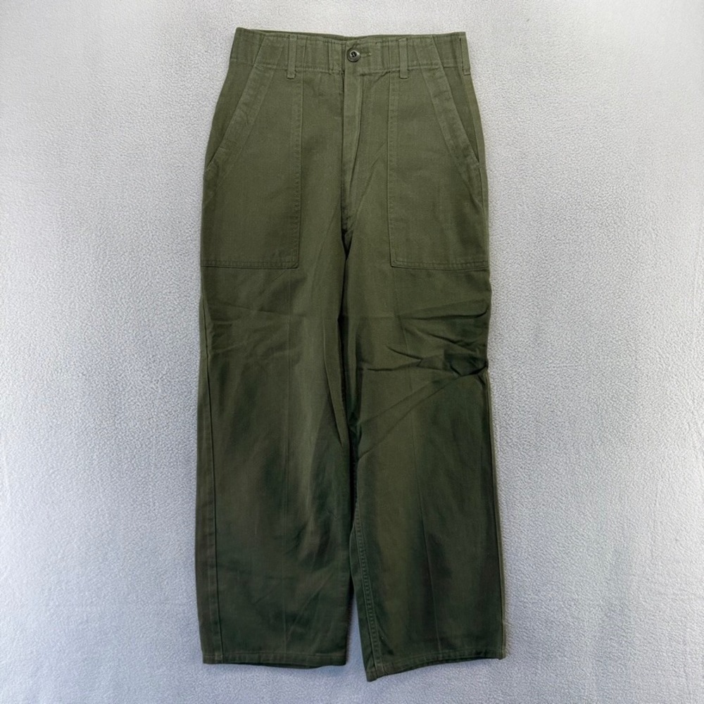 VIntage OG 507 Military pants Mens FITS 25x25 Green baker Fatigue Trousers Army